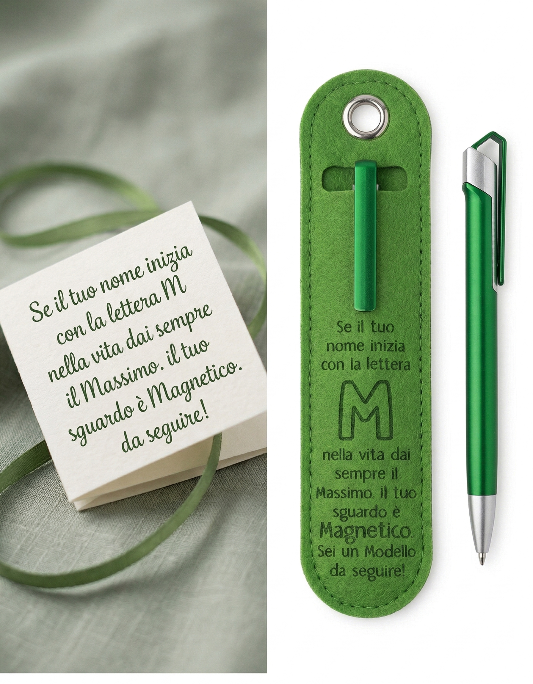 M LETTERA Penna a Sfera con Dedica - Lettera M - immagine 1