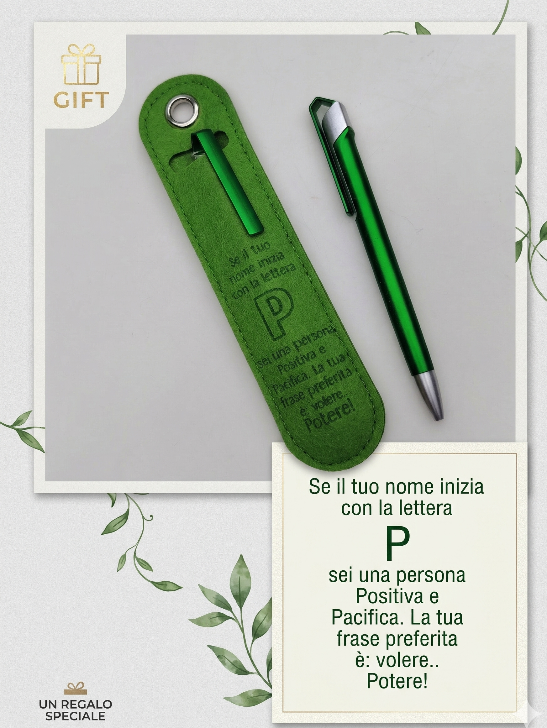 P - POTERE Penna a Sfera con Dedica - Lettera P - immagine 1