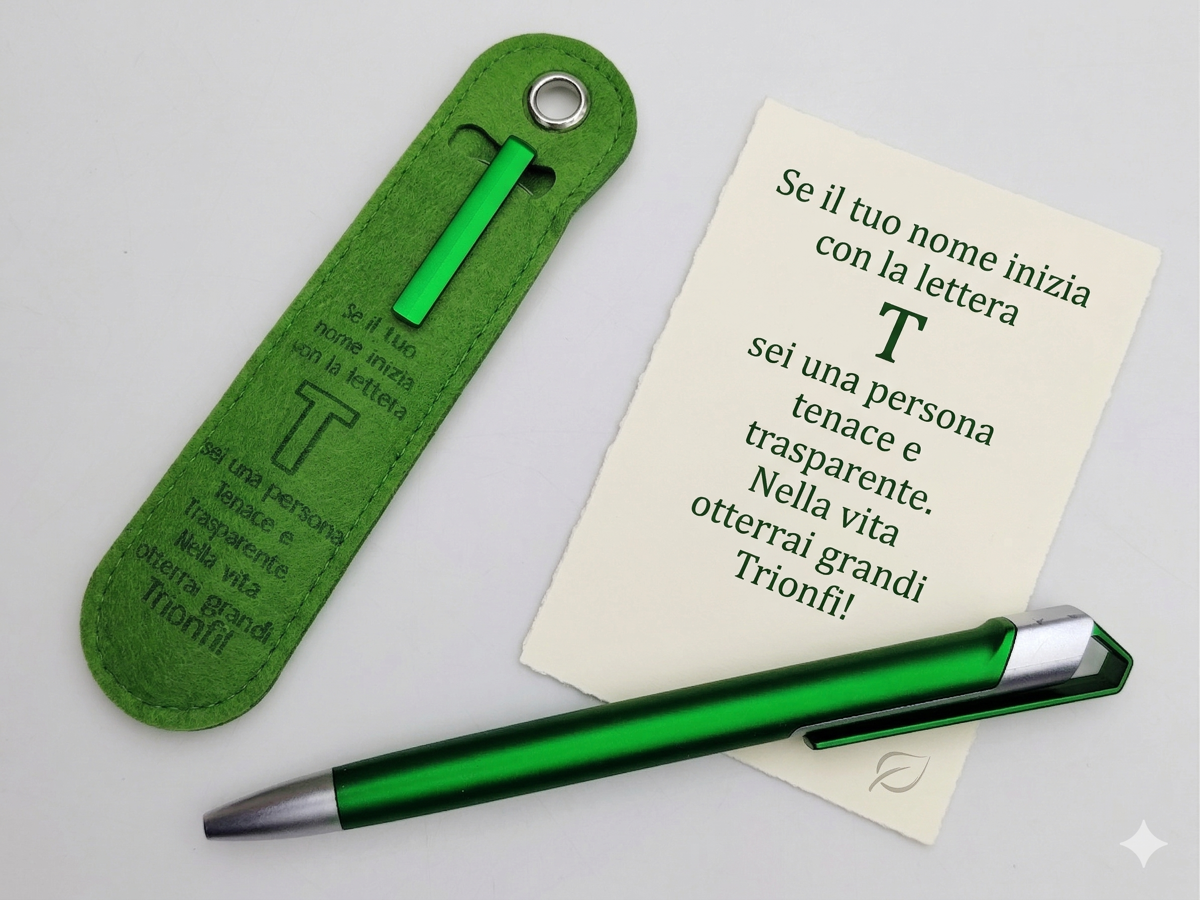 T - TRIONFI Penna a Sfera con Dedica - Lettera T - immagine 1