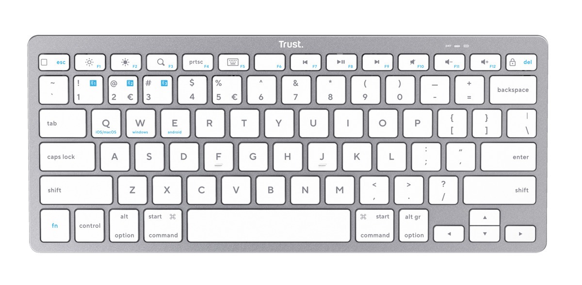 Trust_24652_Nado_Bluetooth_Keyboard_IT_Argento Trust Nado Basics Tastiera Bluetooth QWERTY Italiana - Argento - immagine 1