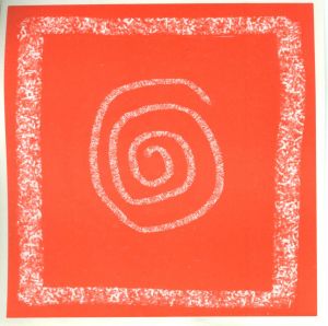 6 STICKERS DECO ORANGE SPIRAL