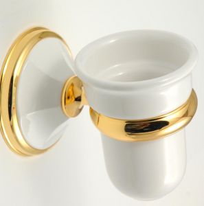 PORTASPAZZOLINO A MURO TOPAZ BIANCO ORO