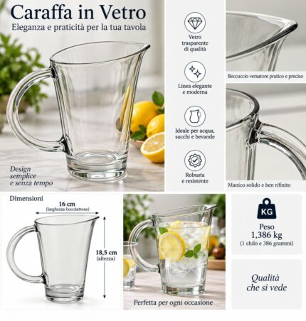 Caraffa in Vetro Trasparente