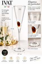 Set 6 Flute Cristallo Ambra IVAT - immagine 8