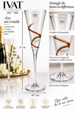 Set 6 Flute Cristallo Ambra IVAT - immagine 5