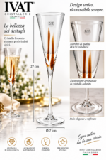 Set 6 Flute Cristallo Ambra IVAT - immagine 3