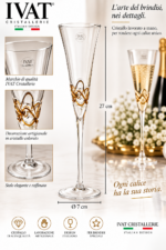 Set 6 Flute Cristallo Ambra IVAT - immagine 6