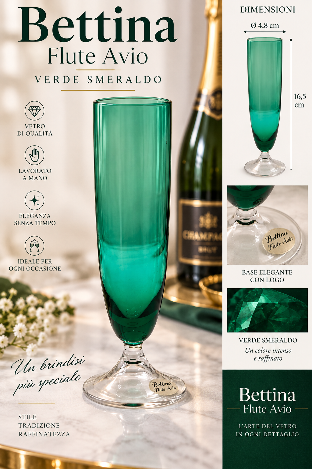 FLUVE VERDE BETTINA Flute Avio Verde Smeraldo - immagine 1