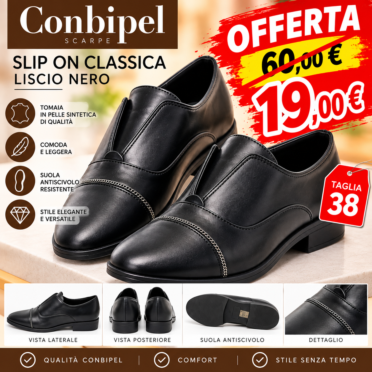OFFERTA SCARPE DONNA CLASSICHE SCARPE DONNA CONBIPEL VERA PELLE CLASSICHE
