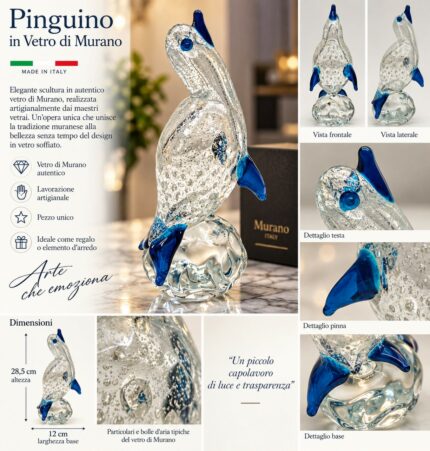 Pinguino in Vetro di Murano