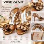SANDALI ORO RAME TACCO 8 CM BY VIGEVANO