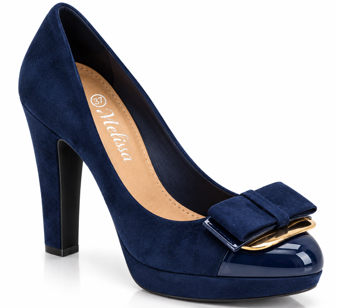 SCARPE DONNA CAMOSCIO BLU TACCO ALTO MELISSA CAMOSCIO BLU