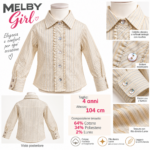 Camicia Bambina Melby Girl 4 Anni con Filo Oro - immagine 2