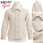 Camicia Bambina Melby Girl 4 Anni con Filo Oro - immagine 3