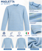 Maglietta Bambino 8 Anni Azzurra a Righe